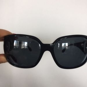 CHANEL Black Silver CC Sunglasses